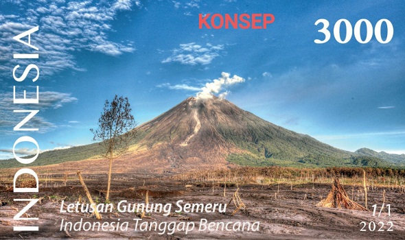Prangko Letusan Gunung Semeru