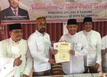 Partai Gerindra berikan Mandat Kepada Sabaruddin Panrecalle Sebagai Calon Wakil Walikota Balikpapan