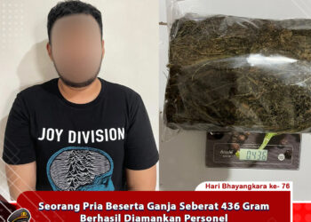 Seorang Pria Beserta Ganja Seberat 436 Gram Berhasil Diamankan Personel Dit Resnarkoba Polda Kaltim