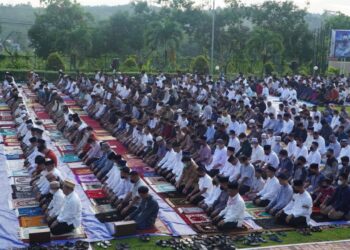 Polda Kaltim Gelar Sholat Idul Adha 1443 H dan Sumbangkan Hewan Kurban Untuk Masyarakat