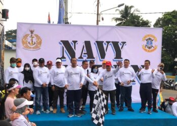 HUT TNI AL ke-77, Dir Polairud Polda Kaltim Ramaikan Navy Fun Run