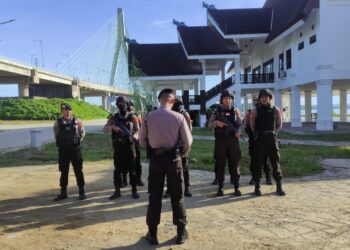 Operasi Kepolisian Kewilayahan Nusantara Mahakam TA.2022, Personel Ditsamapta Polda Kaltim Lakukan Apel Pagi