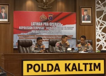 Jelang Perayaan Nataru 2022/2023, Polda Kaltim Gelar Lat Pra Ops Lilin Mahakam 2022