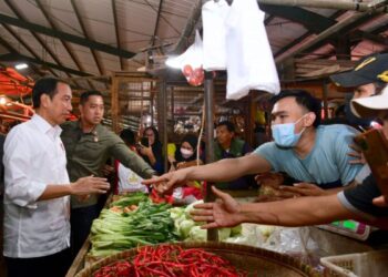 Tinjau Harga Bahan Pokok, Jokowi Pastikan Harga Stabil Hingga Satu Pekan Kedepan