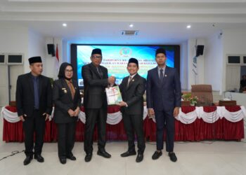 DPRD Bontang Mengelar Rapat Paripurna Penyampaian Dua Raperda Inisiatif Pemerintah
