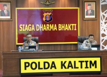 Evaluasi Kinerja Dalam Seminggu Terakhir, Kapolda Kaltim Pimpin Anev Mingguan Secara Virtual