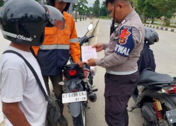Satlantas Polres Kukar Tertibkan Pengguna Knalpot Yang Tidak Sesuai Spesifikasi