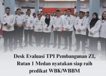Rutan I Medan Ikuti Desk Evaluasi Tim Penilai Internal Zona Integritas menuju WBK/WBBM Kanwil Kemenkumham Sumatera Utara Tahun 2024