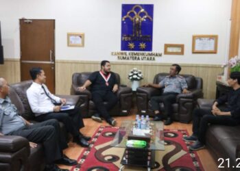 Kakanwil Kemenkumham Sumut Terima Audiensi GMNI Kota Medan Redaksi Trans Nusantara  