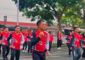 Rutan kelas I Medan Senam Bersama Wujudkan Kumham Sehat Kumham Produktif