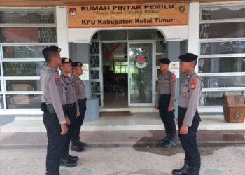 Polres Kutai Timur Laksanakan Monitoring dan Patroli Di Kantor KPU Kutai Timur