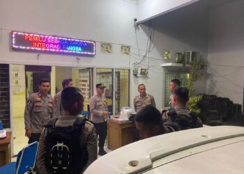 Berikan Rasa Aman Menjelang Pemilu Satgas Preventif Polres Kutai Barat Patroli ke Kantor KPUD