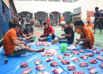 Rayakan Idul Adha 1445 H, Rutan Labuhan Deli Gelar Shalat Idul Adha dan Sembelih Hewan Qurban