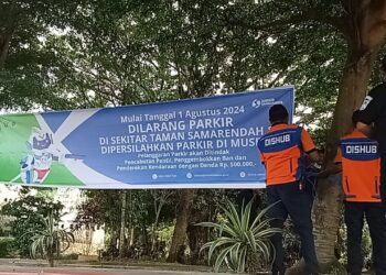 Stop! Dishub Samarinda Larang Parkir di Taman Samarendah Mulai 1 Agustus