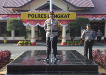 Pimpin Apel Pagi, Kapolres langkat Tekankan Wujud Syukur Anggota Polri