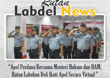 Apel Perdana Bersama Menteri Hukum dan HAM, Rutan Labuhan Deli Ikuti Apel Secara Virtual