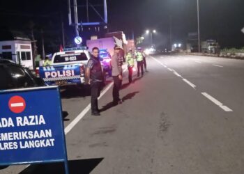 Cipta Keamanan, Polres Langkat Lakukan Patroli Blue Light