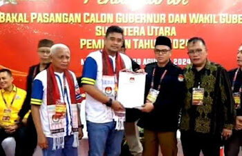 Calon Gubernur Sumatera Utara Bobby Nasution Dan Wakilnya Surya Resmi mendaftar di KPU Sumatera