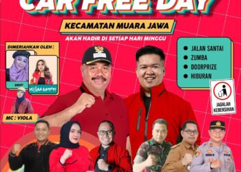 Perdana Car Free Day di Muara Jawa, Wabup Kukar Ajar Masyarakat Budayakan Berolahraga