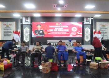 Peringati HUT Humas Polri ke 73, Humas Polresta Samarinda gelar Donor Darah