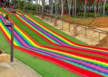 Rainbow Slide di Emastri Park, Wahana Baru di Kaltim yang Menyita Perhatian