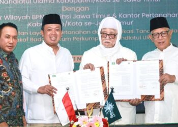 Kerja Sama Kanwil BPN Provinsi dan Kantah se-Jawa Timur dengan PWNU, Menteri Nusron: Untuk Percepatan Sertipikasi Tanah Milik NU