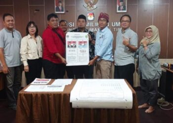 KPU Kaltim Adakan Pertemuan dengan LO Paslon Gubernur dan Wagub, Bahas Desain Algaka dan Surat Suara