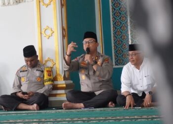 Momen Jumat Curhat, Kapolres Langkat Ajak Masyarakat Terus Jaga Kamtibmas Pasca Pemungutan Suara