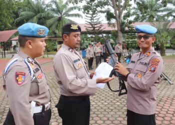 Kapolres Langkat Pimpin Pemeriksaan Senjata Api, Tegaskan Integritas dan Profesionalisme Polri