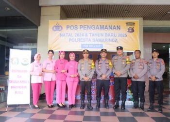 Kapolresta Samarinda dan Ketua Bhayangkari Kunjungi Pos Pengamanan dan Pelayanan Jelang Nataru