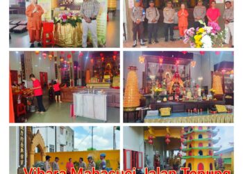 Polres Langkat laksanakan Pengamanan di Vihara Buddha dalam Rangka Peringatan Hari Raya Waisak 2025.