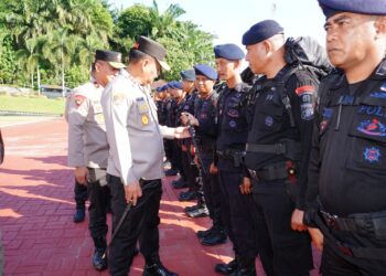 Polda Kaltim Kerahkan Satu SSK Brimob untuk Amankan PSU Pilkada Mahakam Ulu