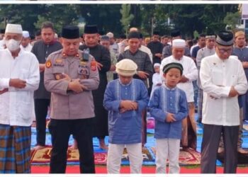 Jalin Kedekatan, Kapolres Langkat Gelar Sholat Idul Adha Bersama Masyarakat