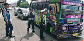 Polrestabes Medan Jaring Belasan Bus di Tujuan Tanah Karo