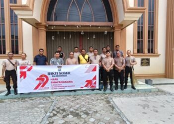 Sambut HUT Bhayangkara, Polsek Pangkalan Brandan Gelar Bakti Religi.