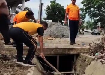 Gotong Royong Polsek Gebang Semarakkan HUT Bhayangkara ke-79