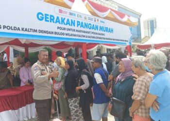 Polda Kaltim dan Bulog Gelar Gerakan Pangan Murah, Salurkan Ribuan Kilogram Beras