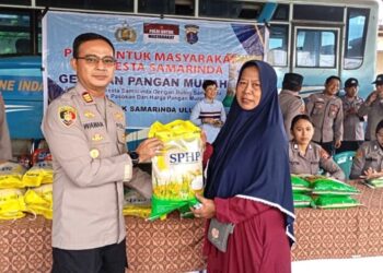 2 Ton Beras Ludes, Polsek Samarinda Ulu dan Bulog Gelar Gerakan Pangan Murah