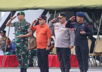 1 SSK Brimob Batalyon B Pelopor Ikuti Apel Gelar Pasukan Antisipasi Bencana di Samarinda