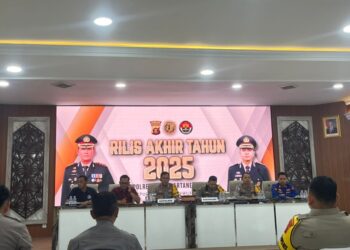 Rilis Akhir Tahun 2025, Polres Kukar Catat Tren Penurunan Gangguan Kamtibmas