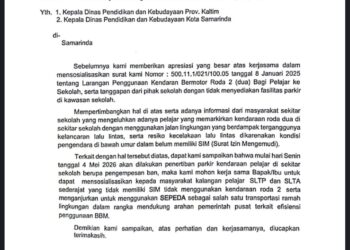 Dishub Samarinda Perketat Larangan Pelajar Berkendara, Sanksi Kempes Ban Mulai Diterapkan
