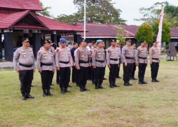 Tingkatkan Kesiapsiagaan Karhutla, Dansat Brimob Polda Kaltim Hadiri Apel Tanggap Darurat Bencana di Mako Brimob Stalkuda