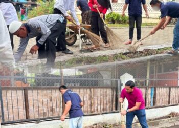 Jelang HUT Ke-81 Republik Indonesia Rutan Tanjung Pura Laksanakan Kegiatan Kebersihan Lingkungan Museum dan Rutan