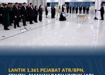 Lantik 1.361 Pejabat ATR/BPN, Sekjen: Amanah Baru untuk Jadi Motor Penggerak Perubahan