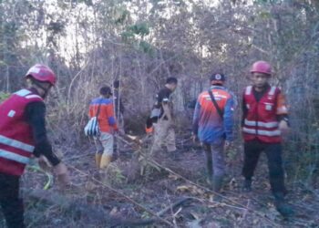 Respons Tercepat Tangani Karhutla, Personel Satgas Batalyon A Pelopor Padamkan Kebakaran Lahan 5 Hektar di Samboja Barat