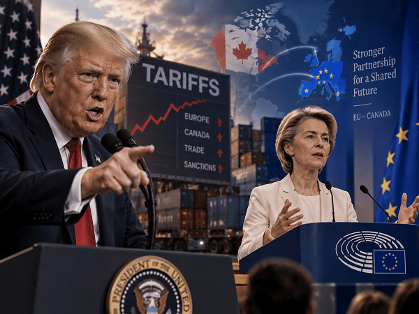 Ilustrasi: Presiden Amerika Serikat Donald Trump dan Presiden Komisi Eropa Ursula von der Leyen
