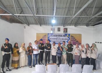 Kolaborasi KBB dan Subdenpom I/5-1 Belawan Bagikan Puluhan Paket Sembako kepada Warga