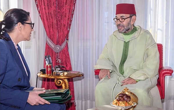Raja Maroko Mohammed VI menerima Fatima Ezzahra El Mansouri di Istana Kerajaan Rabat, Rabu (14/10/2026).